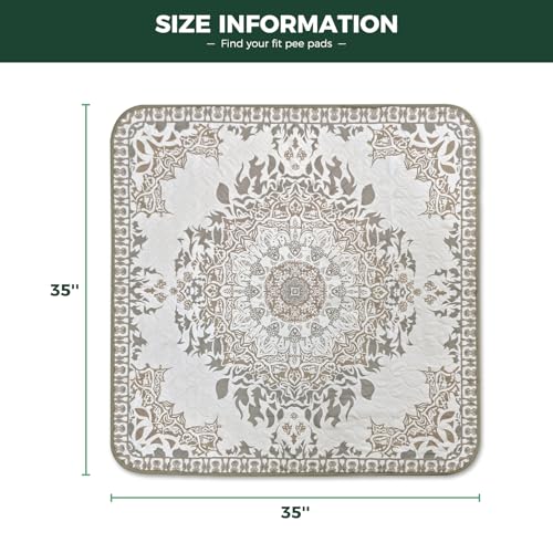 Washable Pee Pads for Dogs (Boho / 35" Square (2 Packs))