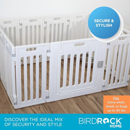 Pet Playpen with Door (White / 12-Panel - 25.6" H)