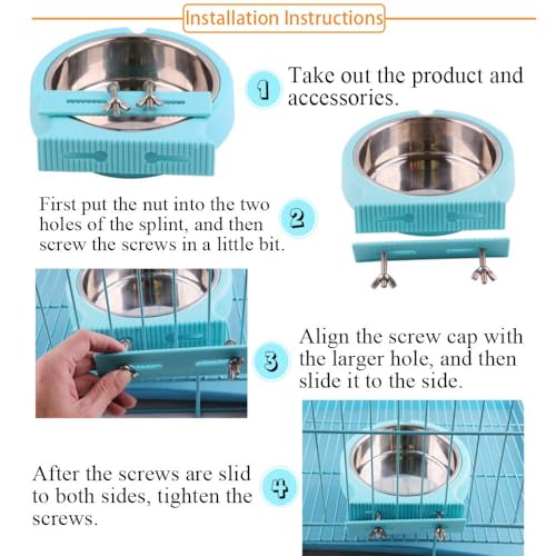 Crate Dog Bowl (2 PCS / Blue, Pink)