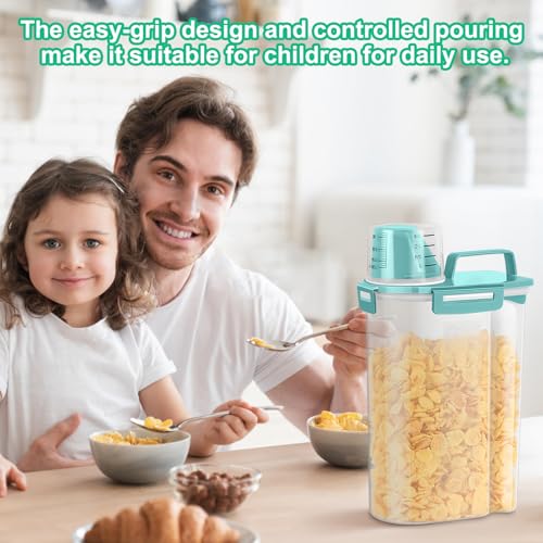 Rice Storage Container 3 to 5 Lbs (3Qt-Cyan)