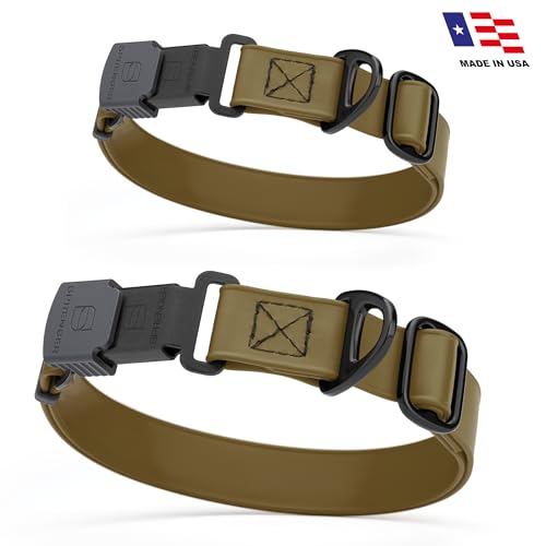Biothane Waterproof Dog Collar with Herm Sprenger Stainless Steel Quick Release Buckle (W 1" x L 15"-25" / Coyote Brown)
