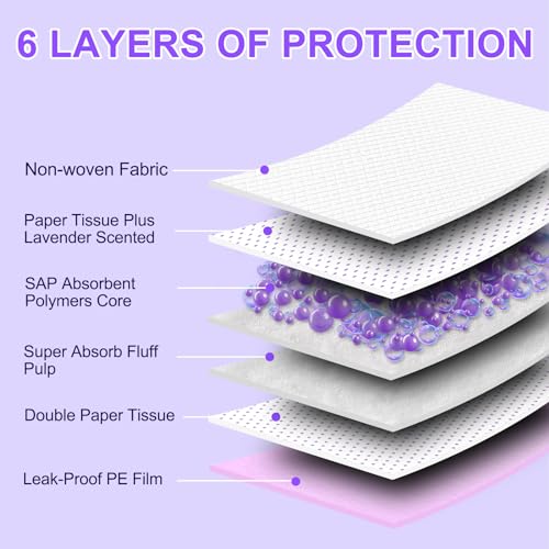 Lavender Scented Thicken 6 Layers Heavy Absorbent 30"x36" Pet Training Dog Pee Pads (Lavender Scent - 30"x36")