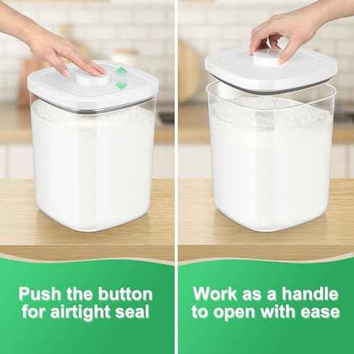 Large Flour Storage Container 10.56 Qt (White/Clear / 10.56 Qt-Pop)