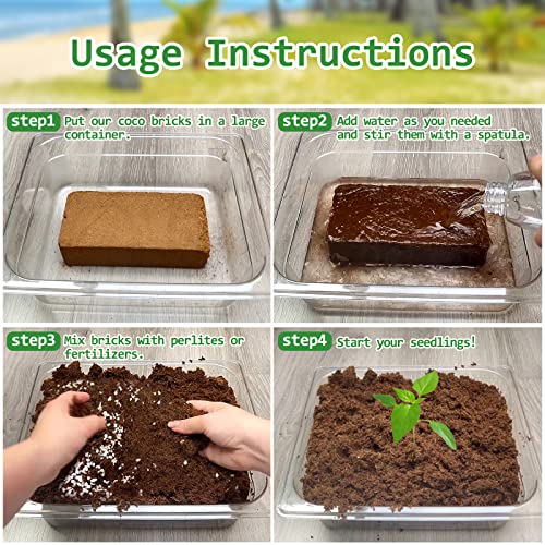12pcs Organic Coco Coir Bricks (12 Pack)