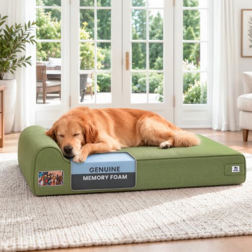 Orthopedic Dog Beds for Extra Large Dogs (XX-Large / Canvas-Green)