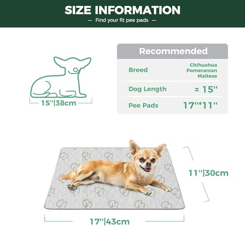 Washable Pee Pads for Dogs (Khaki / 11" x 17" (4 Packs))