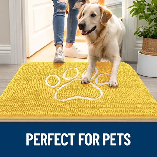 Dog Door Mat for Muddy Paws 36x24 (Yellow / 36" X 24")