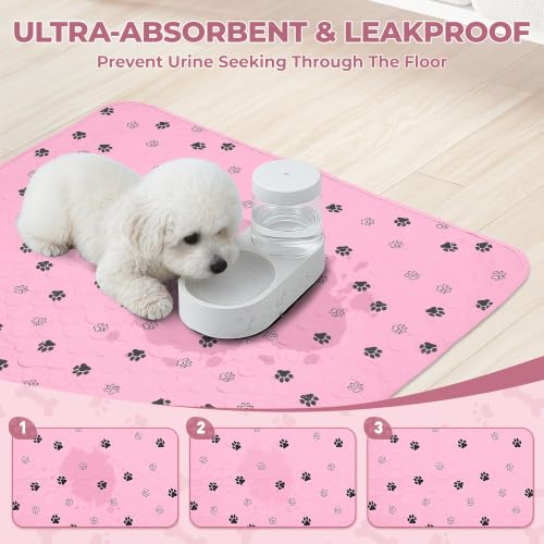 Washable Pee Pads for Dogs (Pink / 63*63 Inch (Pack of 2))