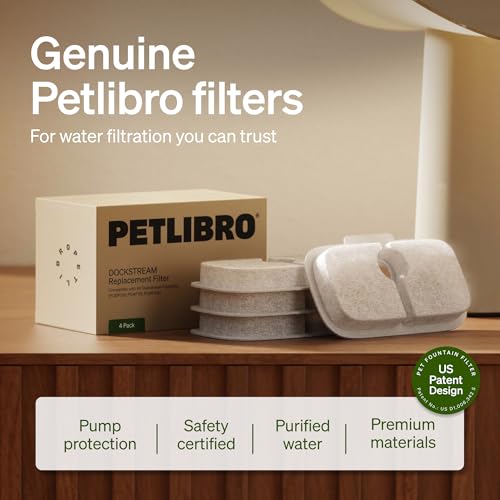 6 Packs Replacement Filters for Dockstream Cat Water Fountain PLWF105 (White / 6 Filters)