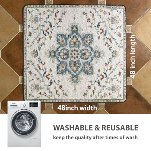 Washable Pee Pads for Dogs (48x48 Inch (Pack of 2) / Beige/Floral)