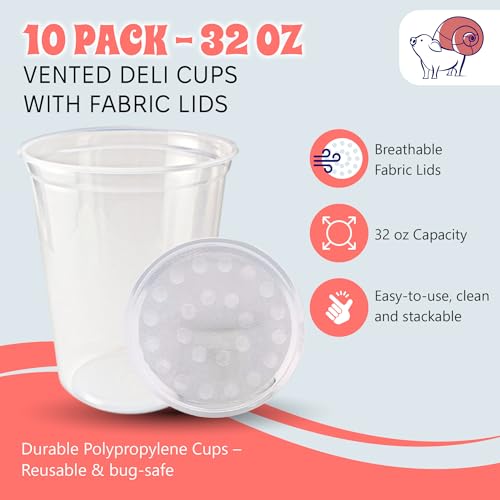 Deli Cups with Fabric Vented Lids (32oz/10 cups)