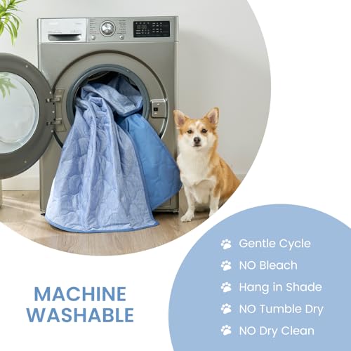 Deluxe Leakproof Cooling Blanket for Small Dogs Q (Heather Haze Blue / 25*35)