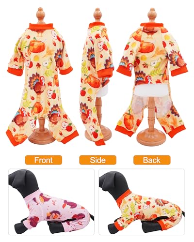 4 Pack Fall Velvet Dog Pajamas for Small Dogs (Small)