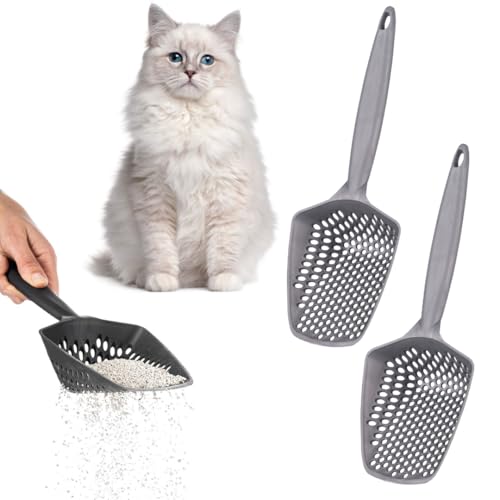 Set of 2 Cat Litter Scoop with Small Holes (Set of 2 / Gray)