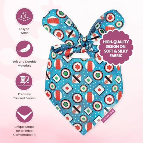 Luxury Pet Birthday Bandanas (Sushi / Small)
