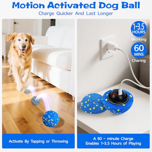 Smart Dog Ball Interactive Dog Toy with Remote Control (Blue)