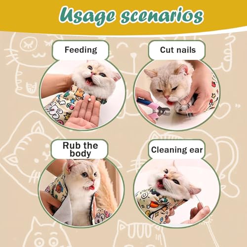 Cat Wrap for Cutting Nails and Grooming (Graffiti Style)