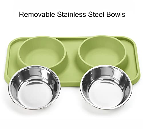 Cat Food Bowls (Olive Green)