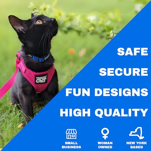 Travel Cat Harness and Leash Set (Small / Pink)