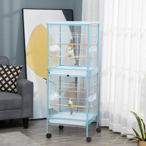 Large Bird Cage 1.7 ft. Width for Wingspan 55" (Light Blue)