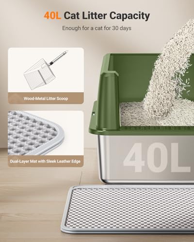 XL Stainless Steel Litter Box (S-green)