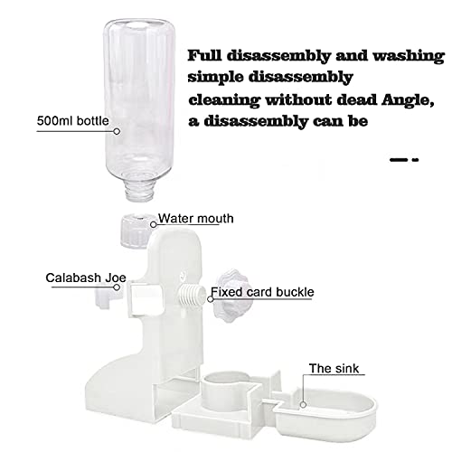 Rabbit Hay Food Bin Feeder and Bunny Water Bottle Set (WHITE / Large)