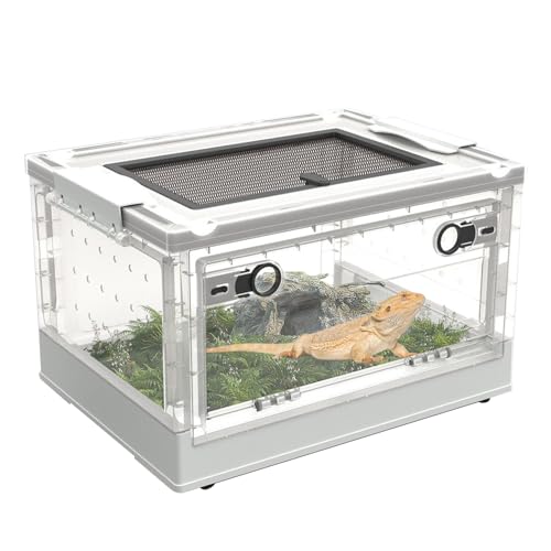 Plastic Reptile Feeding Box with Wheels (【White】)