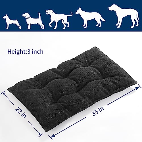 Chew Proof Indestructible Dog Beds for Aggressive Chewers (17"x23" / Black)