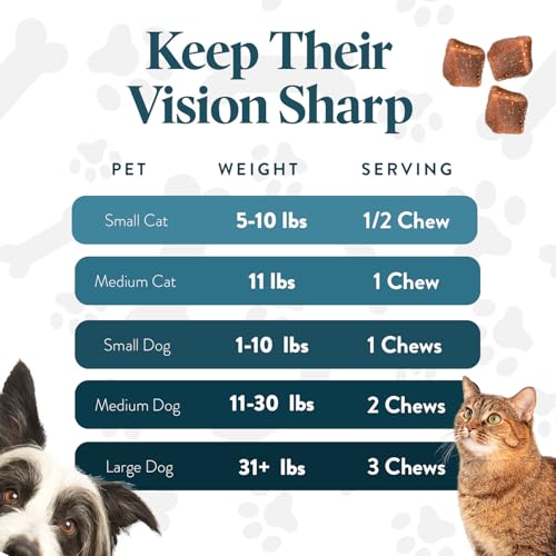 Vision Chews Eye Supplements for Dogs & Cats (60 Chews – Jar)