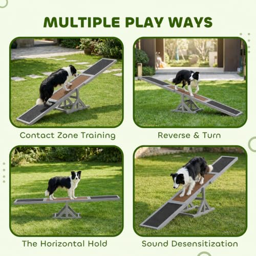 Wooden Dog Agility Seesaw for Exercise 71" L x 12" W x 12" H Gray (70.75" x 11.75" x 11.75" / Grey)