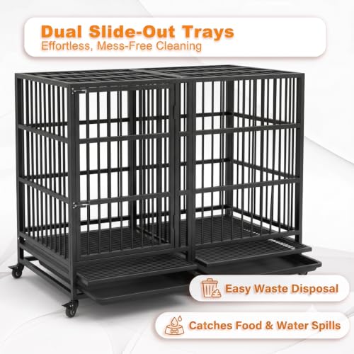 54" Heavy Duty Dog Crate (Black)