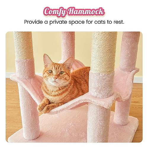 63.8 Inch Pink Cat Tree for Indoor Cats (63.8 in / Pink)