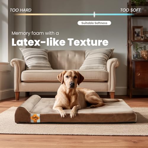 Orthopedic Dog Beds for Large Dogs (46.0"L x 28.0"W x 8.0"Th / Brown)