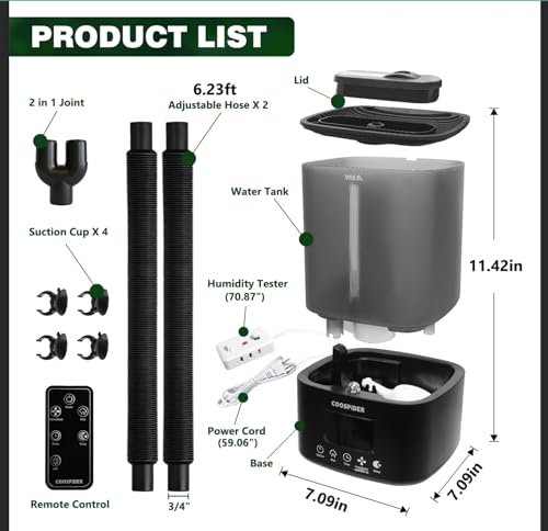Reptile Fogger Humidifier (5L/1.32Gallon-Dual-UP)