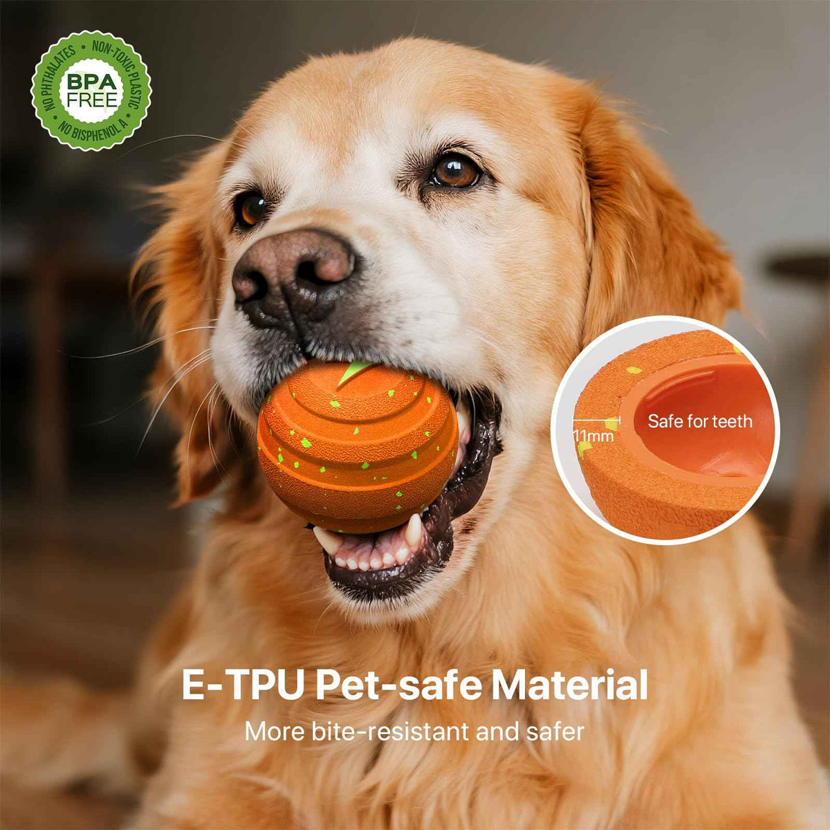 Interactive Dog Toys Automatic Bouncing Dog Ball for Small & Large Dogs (Orange)