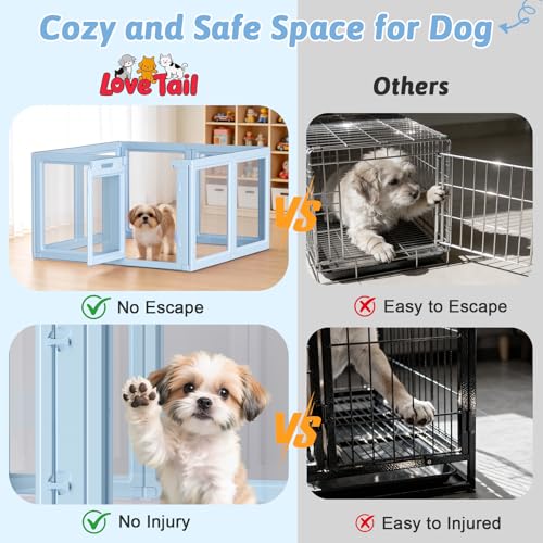 DIY Clear Acrylic Dog Playpen House (Sky Blue / 23.6"H)