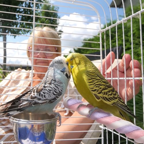 1 Pack Rope Perches for Bird Cages (Pink Purple)