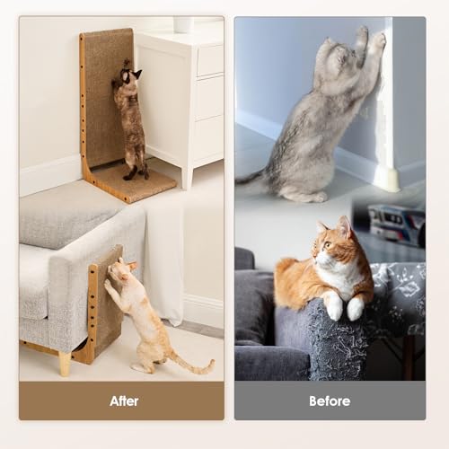 Cardboard Cat Scratcher for Indoor Cats (Brown / 11.4x9.75x19)