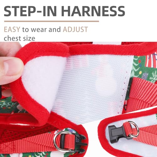 Christmas Dog Harness (Christmas Red / XXS (CHEST 11.5"-13"))