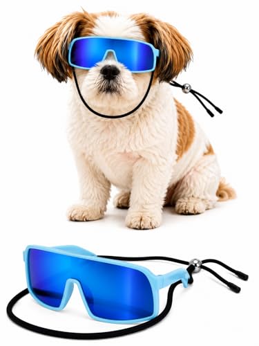 G029 Dog Cat Pet Sports Turbo Small Sunglasses for Toy Breeds 8 (S, 8-18lbs, Turbo Sky blue-blue mr)