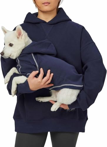 Essentials Soft & Comfy Better Basic Cotton Blend Dog Hoodie Sweatshirt in Midnight Blue (16 inch (Pack of 1) / Dog Hoodie - Midnight Blue)
