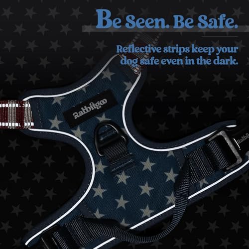Dog Harness No Pull for Large Dogs with 2 Leash Clips (X-Large / Blue Star)