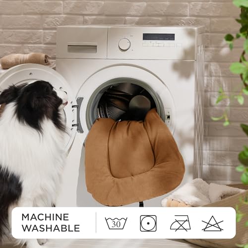 Washable Dog Crate Pad for Small Dogs (23.0"L x 17.0"W x 1.0"Th / Brown)