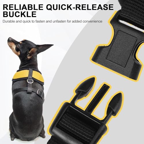 Small Dog Harness (S (NECK: 12", CHEST: 14"-18") / Yellow)