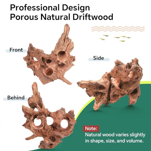 Driftwood for Aquarium Natural Aquarium Wood for Aquascaping Fish Tank Decorations Reptile Tank Decor (11''-15")