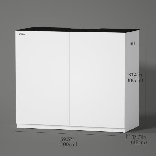 Wooden Aquarium Stand & Cabinet (W39.4xD17.7xH31.5in(100X45X80cm) / White)