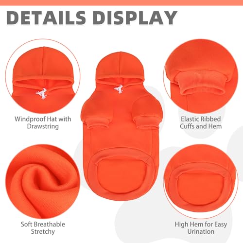 Fall Dog Clothes Thanksgiving Pet Hoodie Sweater for Small Dogs (Orange / Small/Medium)