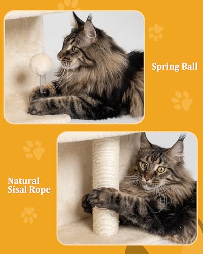 Small Cat Tree Tower for Large Cat (L—14''Beige)