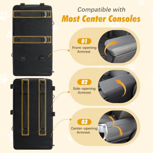 Center Console Dog Car Seat for Small Dogs&Cats Under 12 LBS (Black)