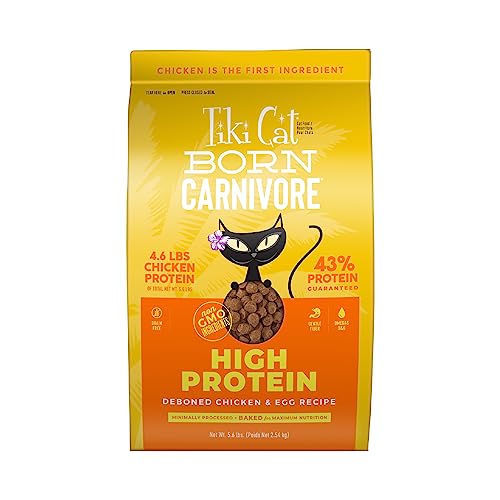 Tiki Cat Born Carnivore High Protein Dry Cat Food Chicken & Egg (5.6 Pound (Pack of 1))